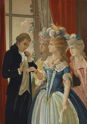 Alessandro Cagliostro und Marie Antoinette im Petit Trianon, Versailles